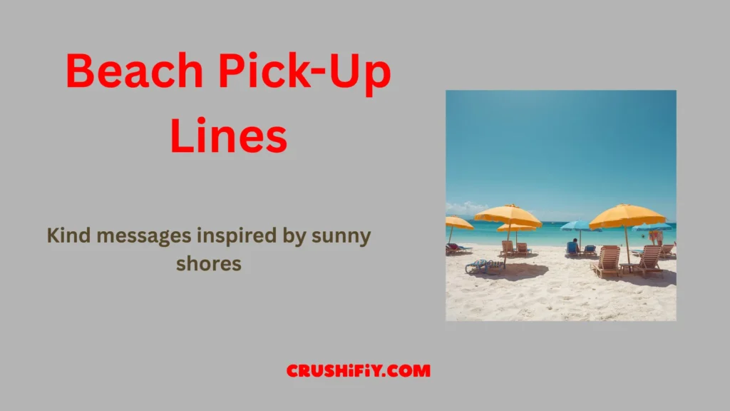 Beach Pick-Up Lines on a sunny beach scene used for fun brand messaging