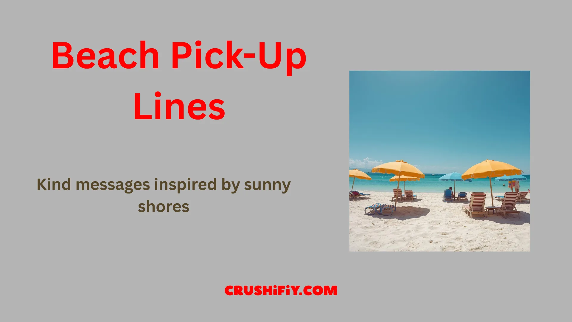 Beach Pick-Up Lines on a sunny beach scene used for fun brand messaging
