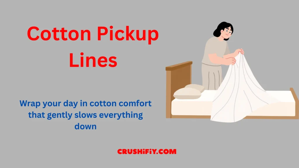 Cotton pickup lines concept with cotton fabrics and branding brainstorm scene