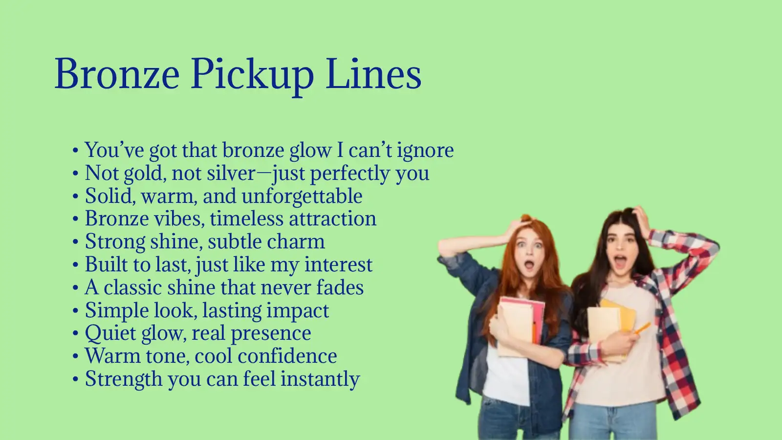 Bronze Pickup Lines That Are Funny, Flirty, and Award-Worthy