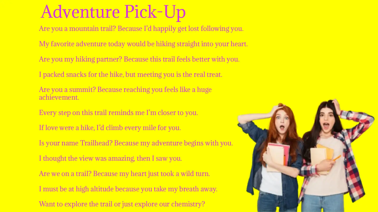 Adventure Pick-Up Lines in 2026