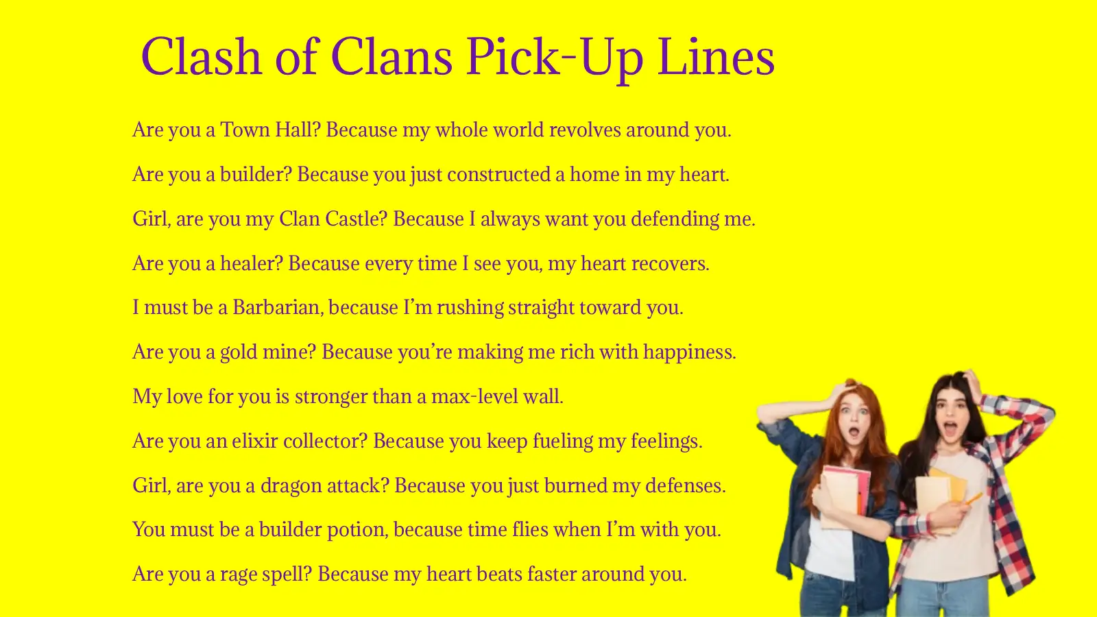 Clash of Clans Pick-Up Lines