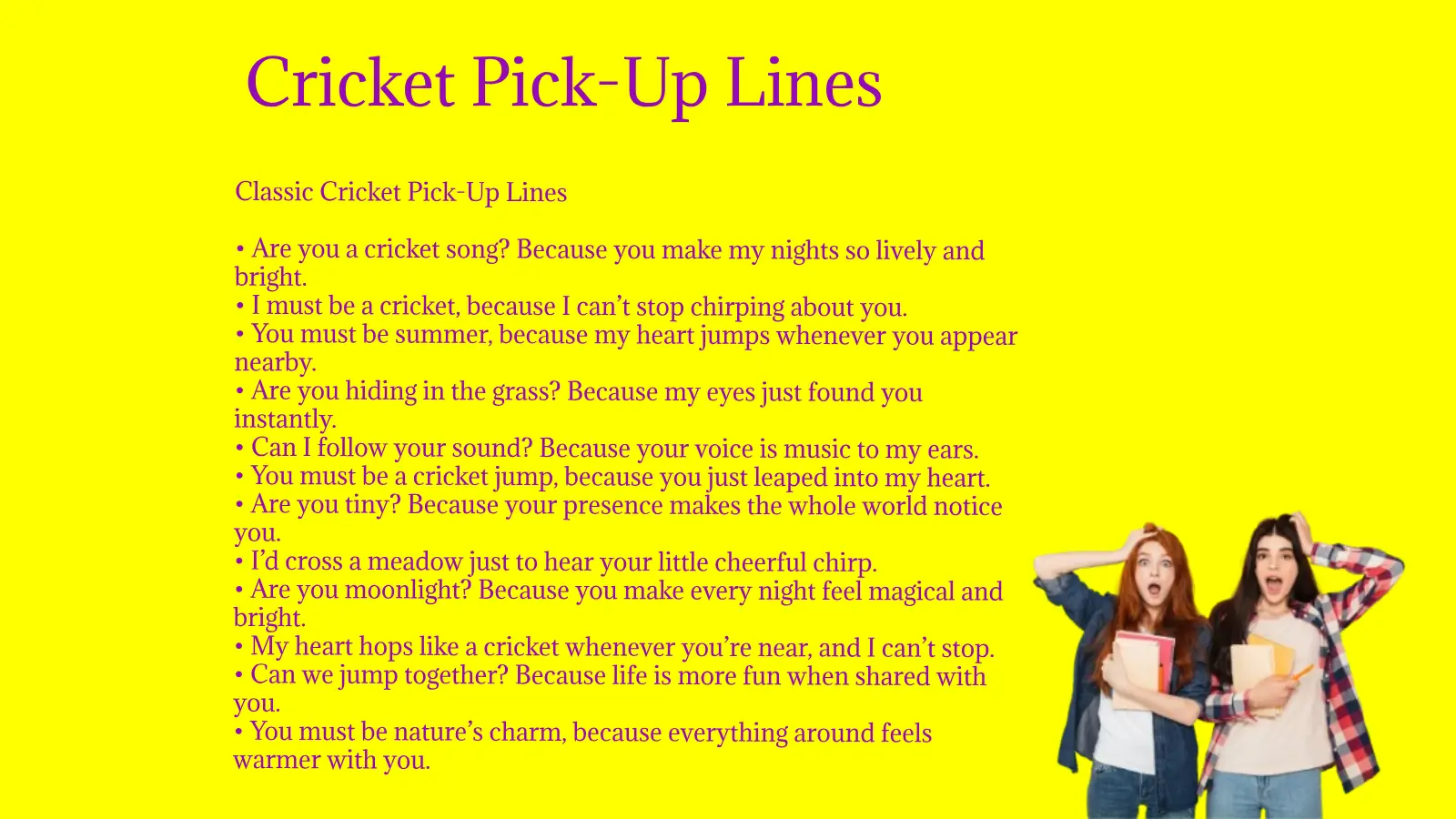 Cricket Pick-Up Lines
