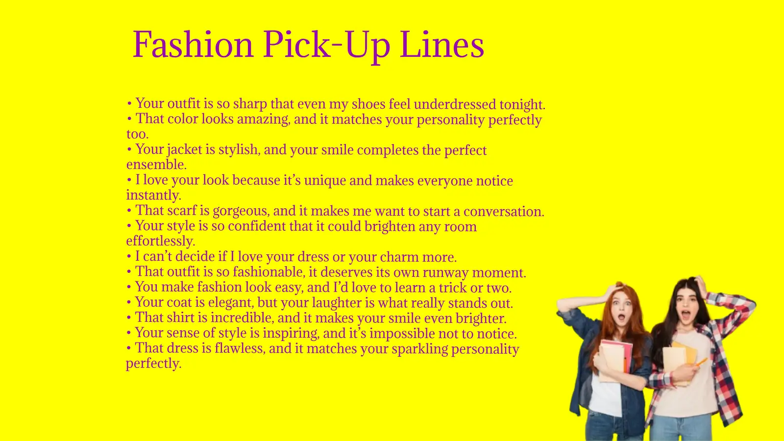 Fashion Pick-Up Lines in 2026