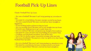 Football Pick-Up Lines