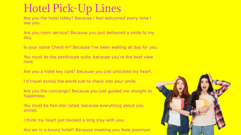 Hotel Pick-Up Lines in 2026