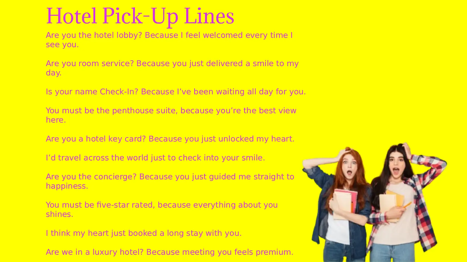 Hotel Pick-Up Lines in 2026