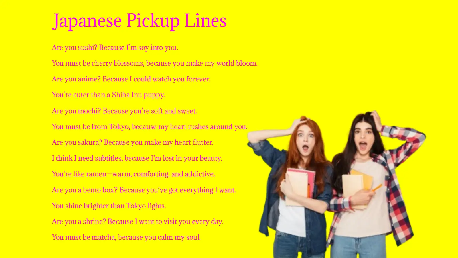 Japanese Pickup Lines