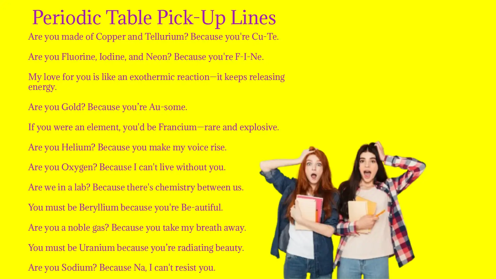 Periodic Table Pick-Up Lines