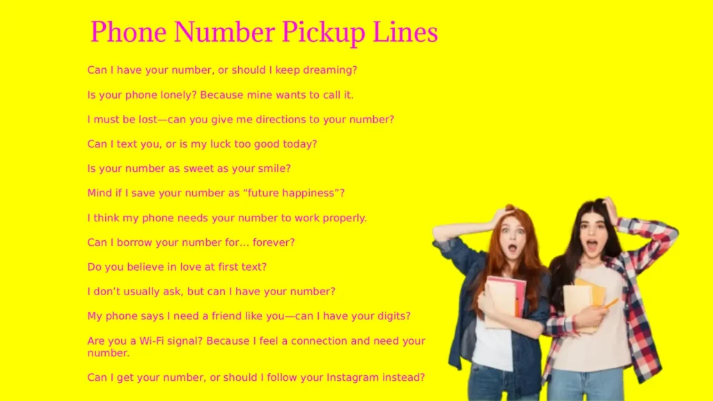 Phone Number Pickup Lines