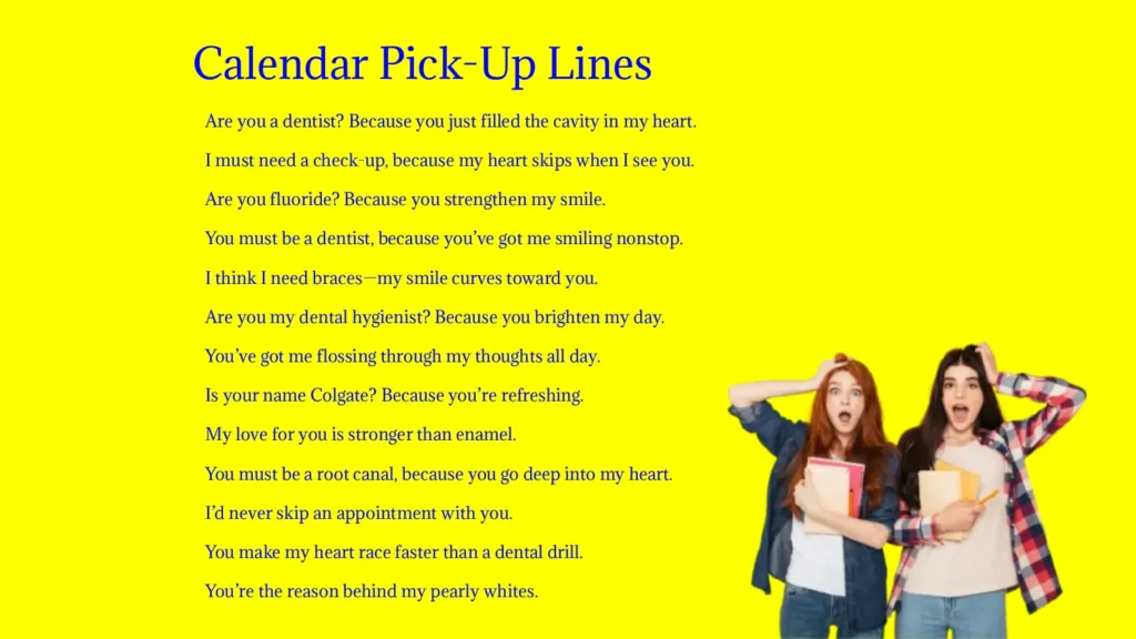 Calendar Pick-Up Lines