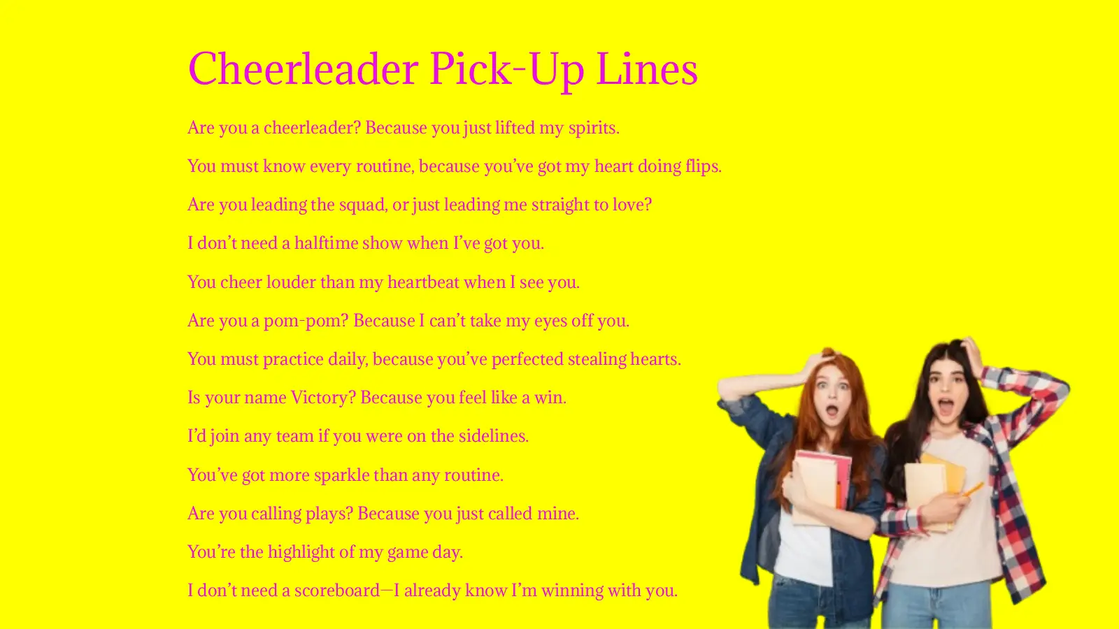 Cheerleader Pick-Up Lines