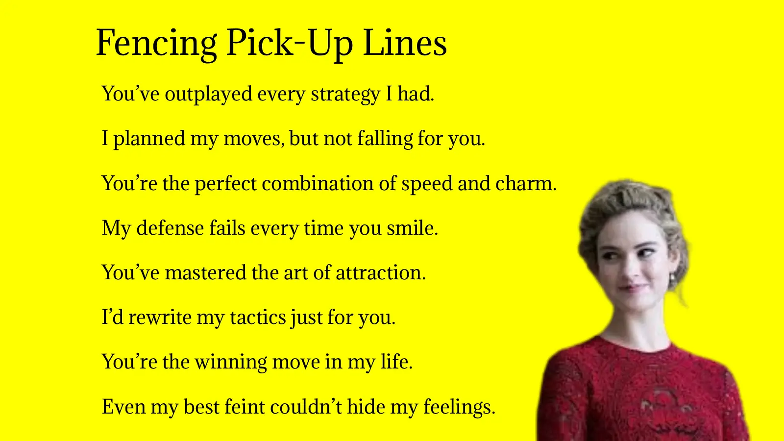 Fencing Pick-Up Lines