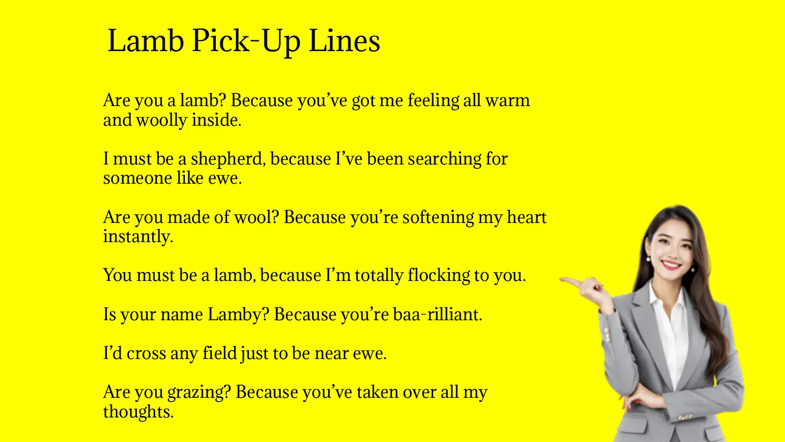 Lamb Pick-Up Lines