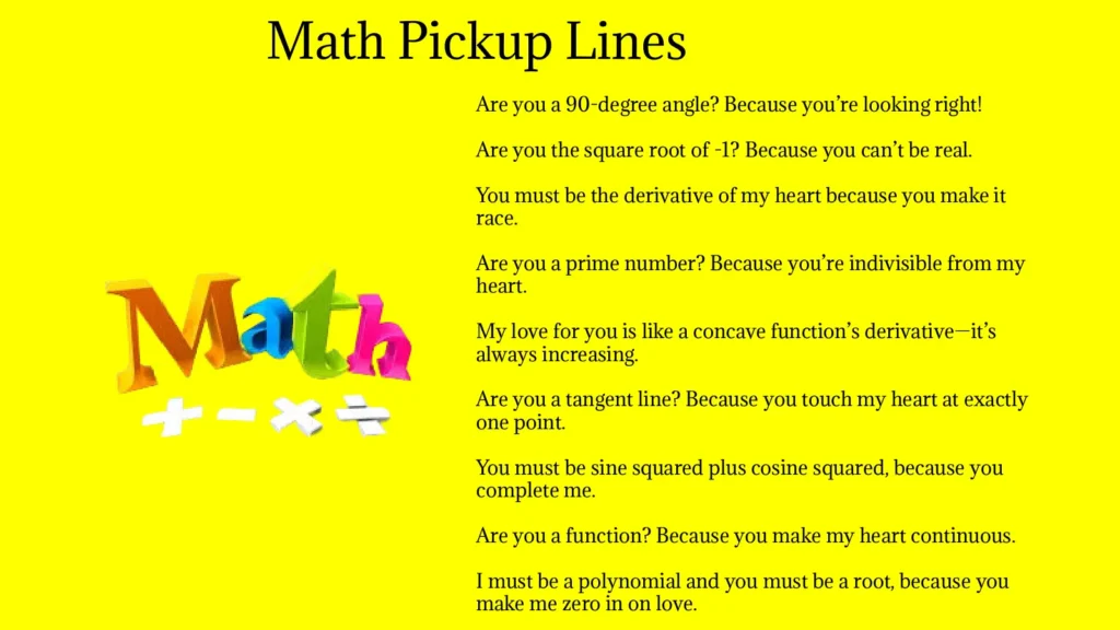 Math Pickup Lines