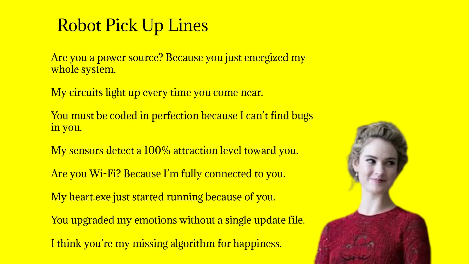 Robot Pick Up Lines