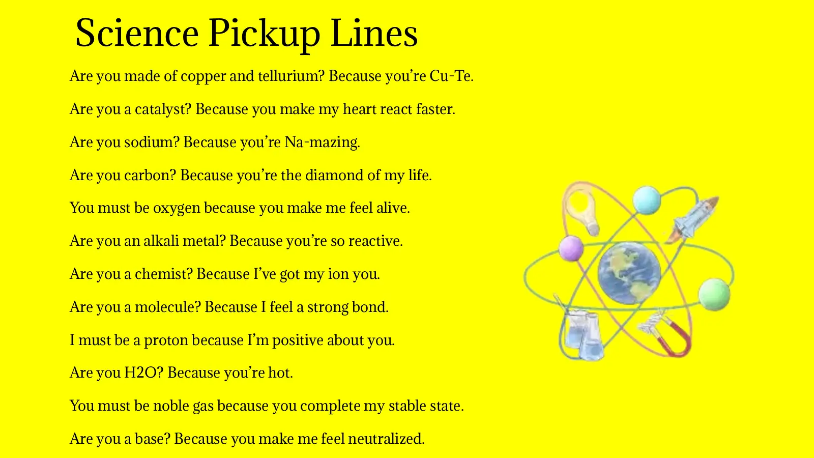 Science Pickup Lines