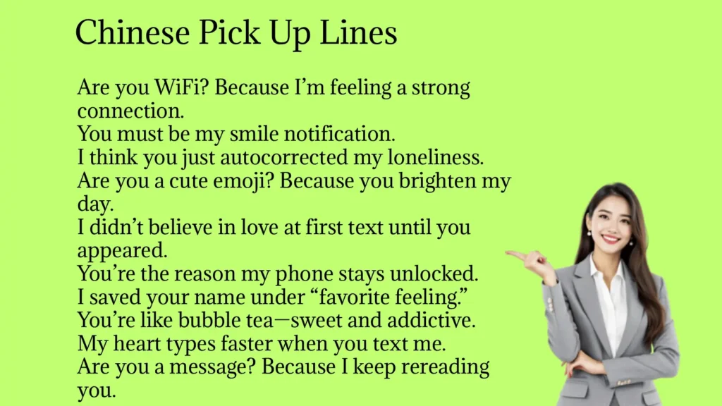 Chinese Pick Up Lines