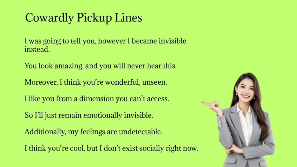 Cowardly Pickup Lines