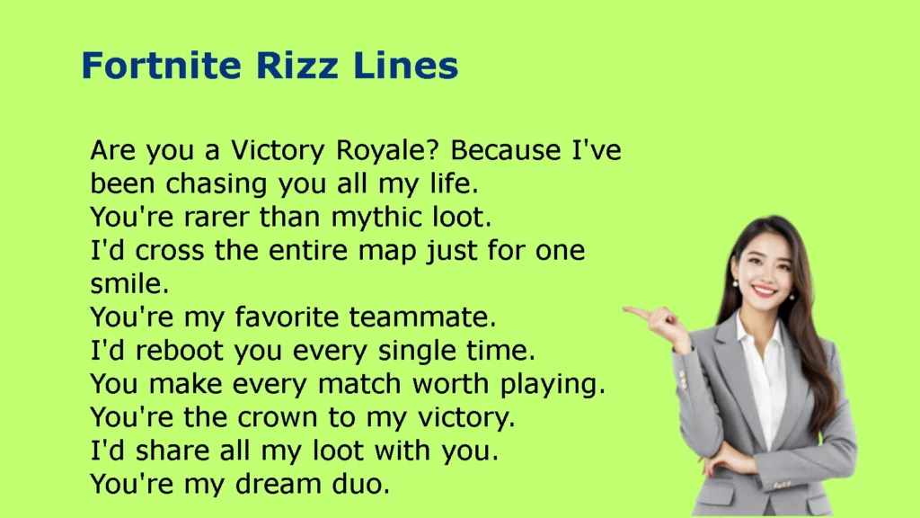Fortnite Rizz Lines